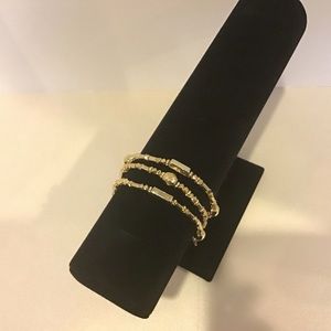 Goldtone beaded bracelet (set/3)